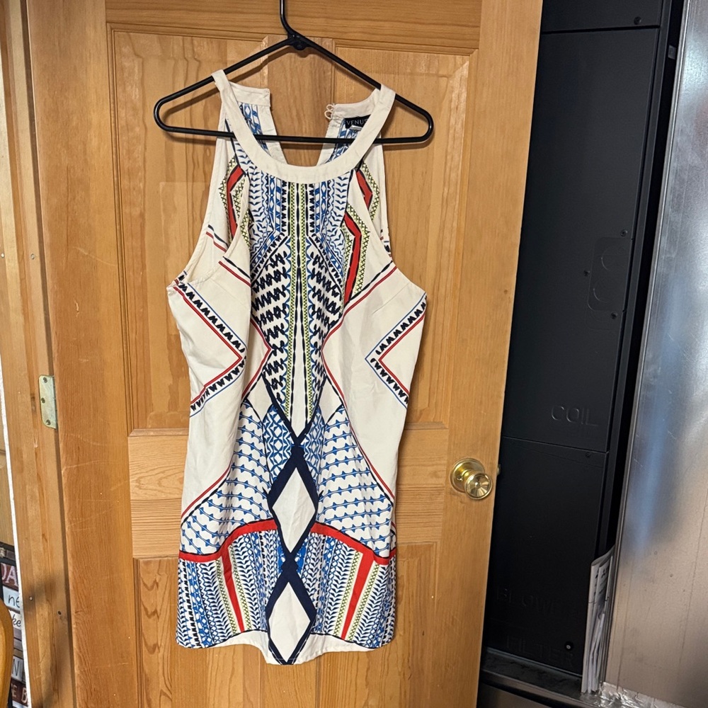 Multicolor Geometric Mini Dress